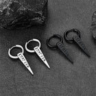 Norse Viking Runes Dangle Hoop Earrings For Men 4