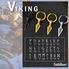 Viking Earrings for Men – Arrowhead Spear Gungnir Drop Hoop Earrings 5