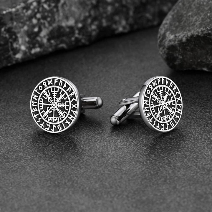 Nordic Viking Compass Cufflinks for Men