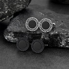 Men's Black Onyx Cufflinks with Viking Rune 8