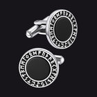 Men's Black Onyx Cufflinks with Viking Rune 1