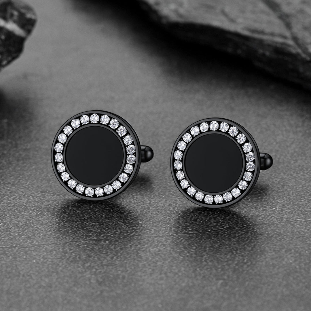 Wedding Black Onyx Cufflinks for Men Groom