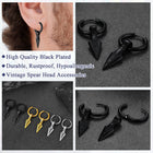Viking Earrings for Men – Arrowhead Spear Gungnir Drop Hoop Earrings 6