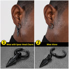 Viking Earrings for Men – Arrowhead Spear Gungnir Drop Hoop Earrings 8