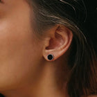 Sterling Silver Viking Runes Black Onyx Stud Earrings For Men 3