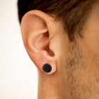 Sterling Silver Viking Runes Black Onyx Stud Earrings For Men 2