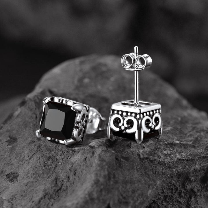 Celtic Diamond Stud Earrings in Sterling Silver for Men Women