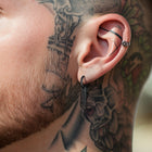 Norse Viking Runes Dangle Hoop Earrings For Men 2