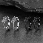 Punk Small Dragon Hoop Earrings for Men Women 8