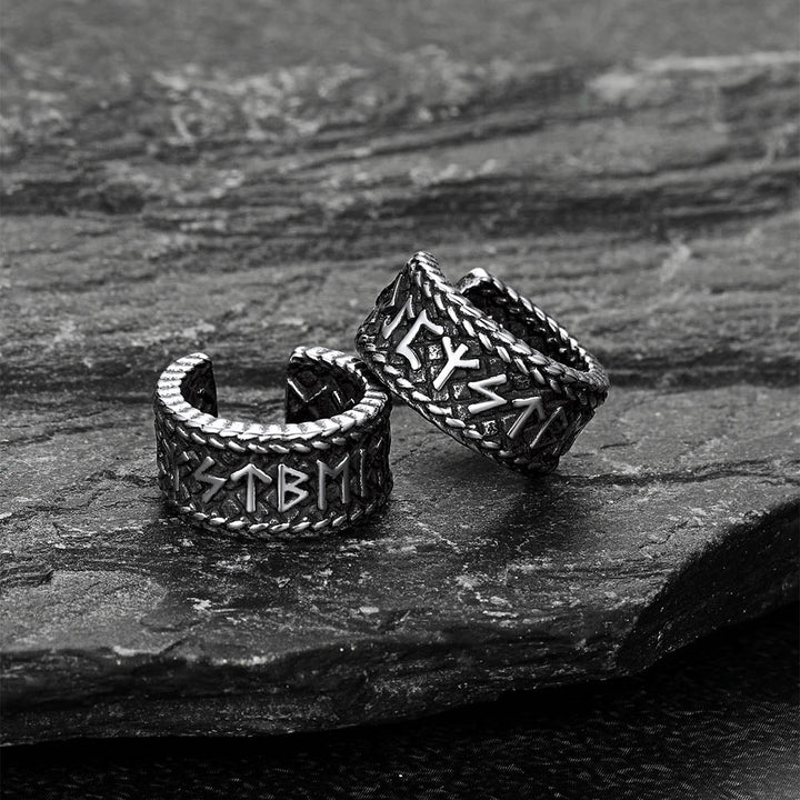 Viking Runes Ear Cuff Clip-On Earrings for Men Women