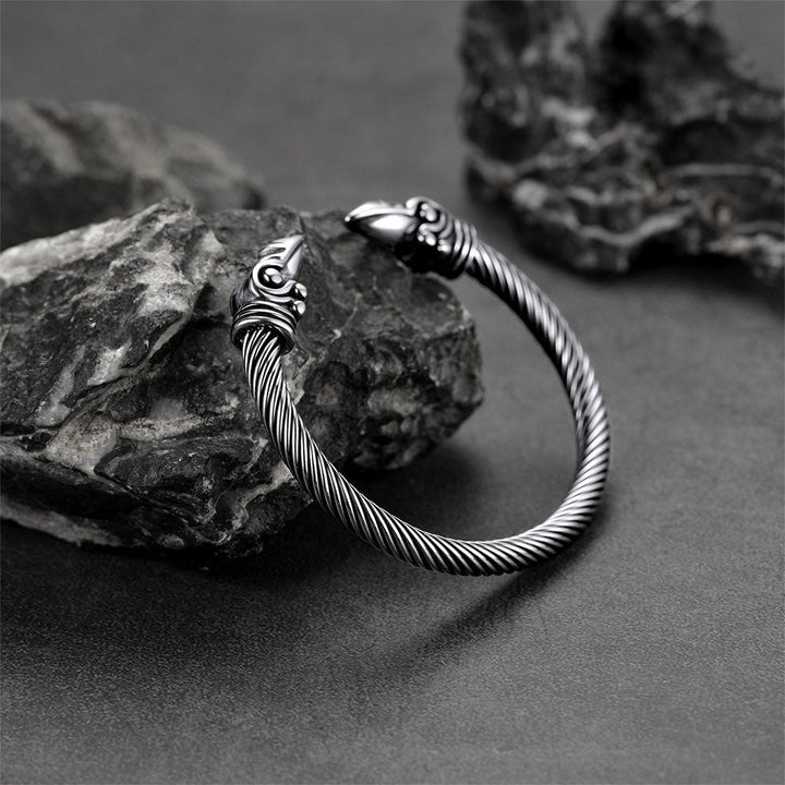 FaithHeart Viking Raven Cuff Bracelet Bangle for Men