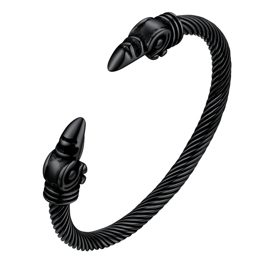 FaithHeart Viking Raven Cuff Bracelet Bangle for Men
