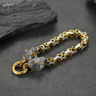 Viking Wolf Head Chain Bracelet Cuff Bangle Gift for Men 5