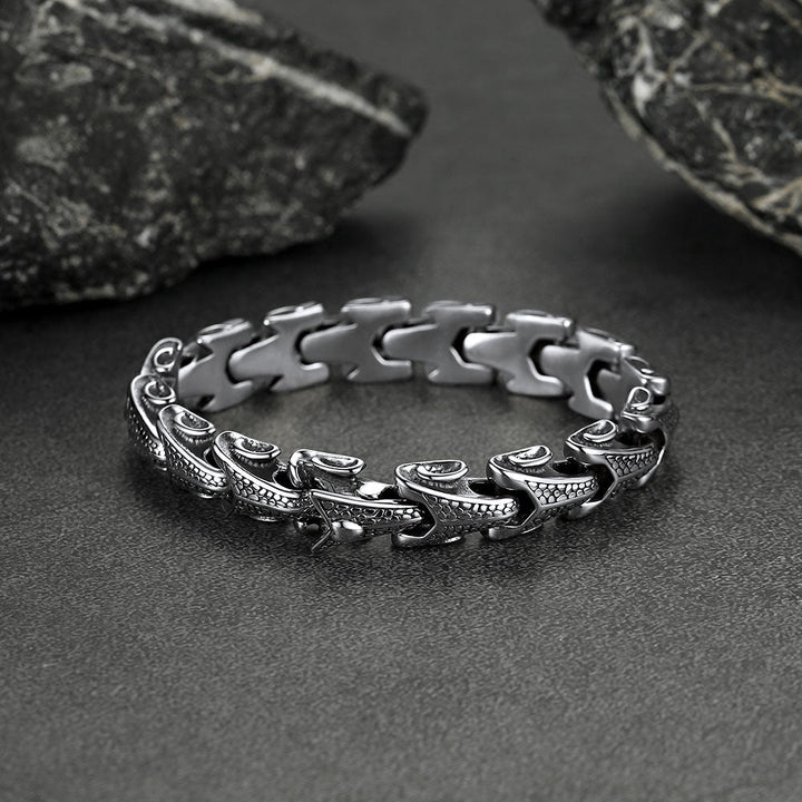 Chunky Dragon Chain Bracelet for Men in Stainless Steel