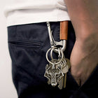 Viking Wolf Head Keychain Amulet for Men 3