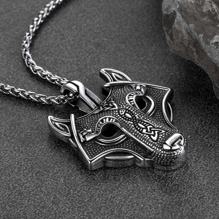 Norse Viking Celtic Wolf Necklace Amulet Jewelry For Men