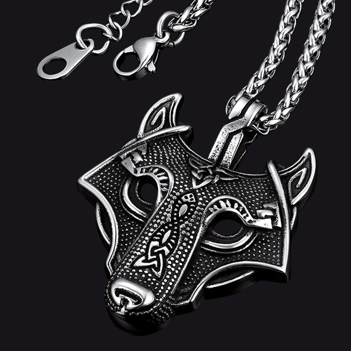 Norse Viking Celtic Wolf Necklace Amulet Jewelry For Men