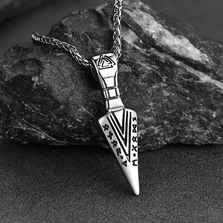 Viking Odin Gungnir Sword Necklace with Runes For Men