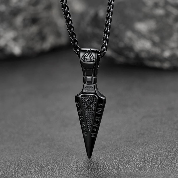 Viking Odin Gungnir Sword Necklace with Runes For Men