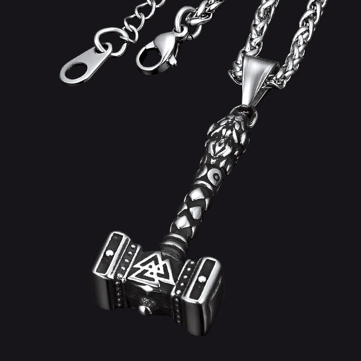 Thor's Hammer Mjolnir Necklace Viking Charm For Men