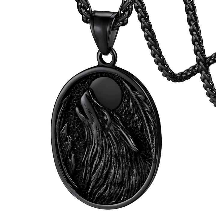 Norse Viking Wolf Pendant Necklace for Men