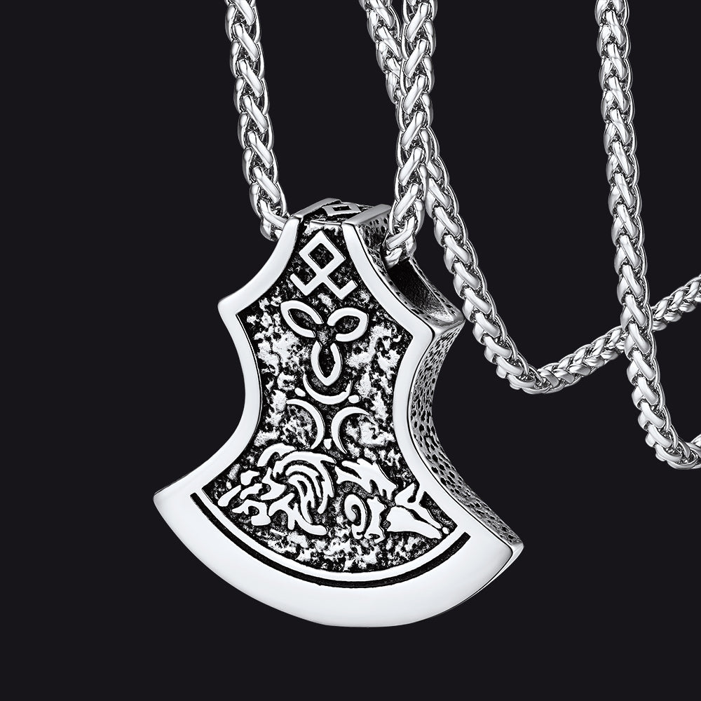 Flash Sale Battle Axe Viking Celtic Knot Necklace For Men
