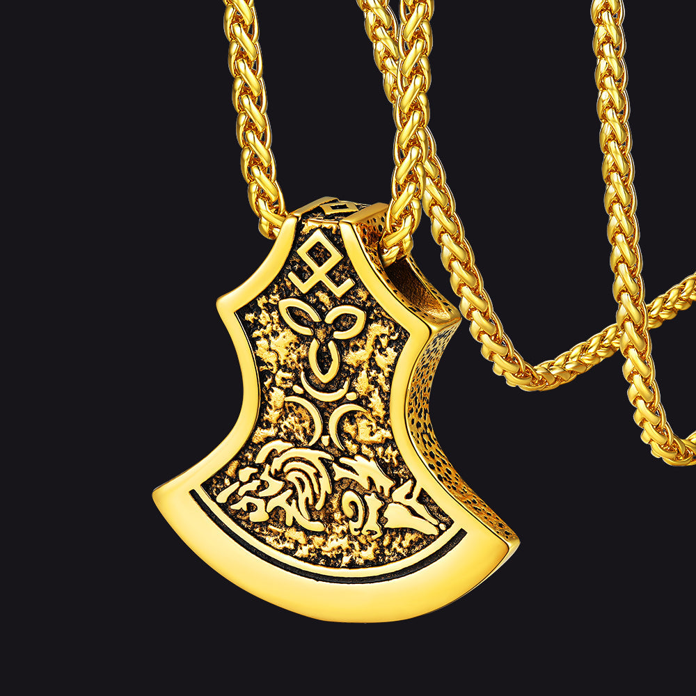 Flash Sale Battle Axe Viking Celtic Knot Necklace For Men