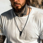 Raven Skull Necklace With Viking Compass for Men 3