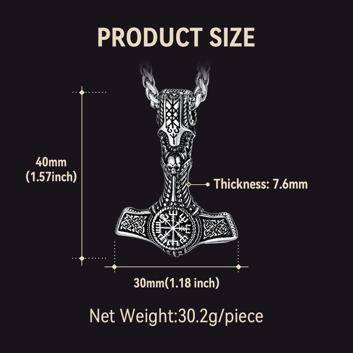 Viking Thor's Hammer Mjolnir Necklace Pendant For Men