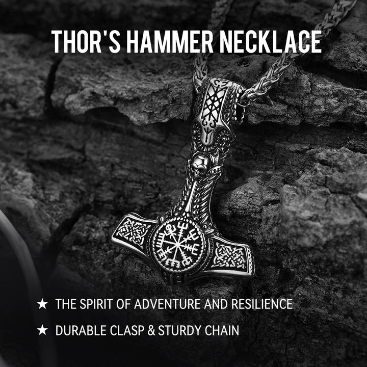 Viking Thor's Hammer Mjolnir Necklace Pendant For Men