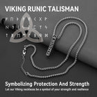 Engraved Viking Runes Bar Necklace Pendant Jewelry For Men 7