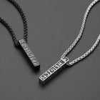 Engraved Viking Runes Bar Necklace Pendant Jewelry For Men 6