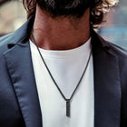 Engraved Viking Runes Bar Necklace Pendant Jewelry For Men 3