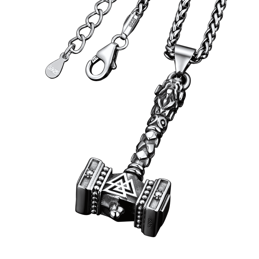 Thor's Hammer Mjolnir Necklace Viking Charm For Men