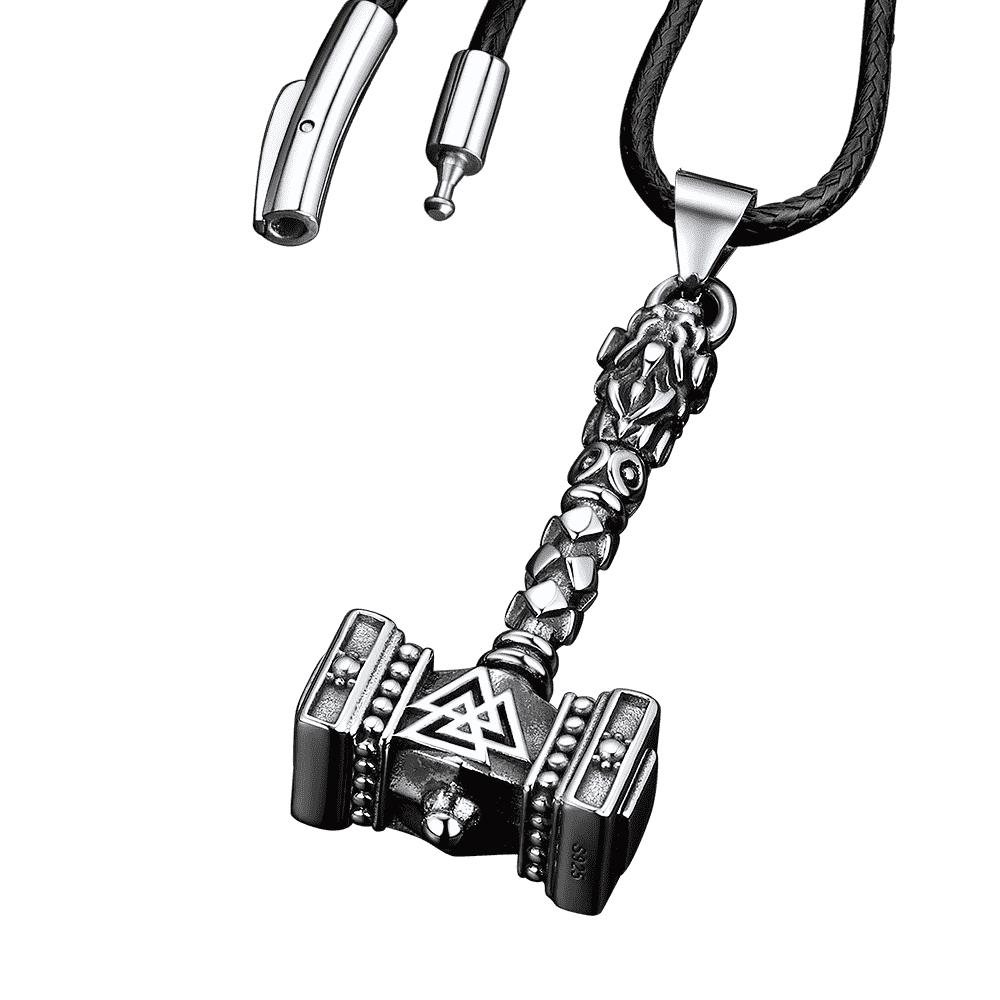 Thor's Hammer Mjolnir Necklace Viking Charm For Men