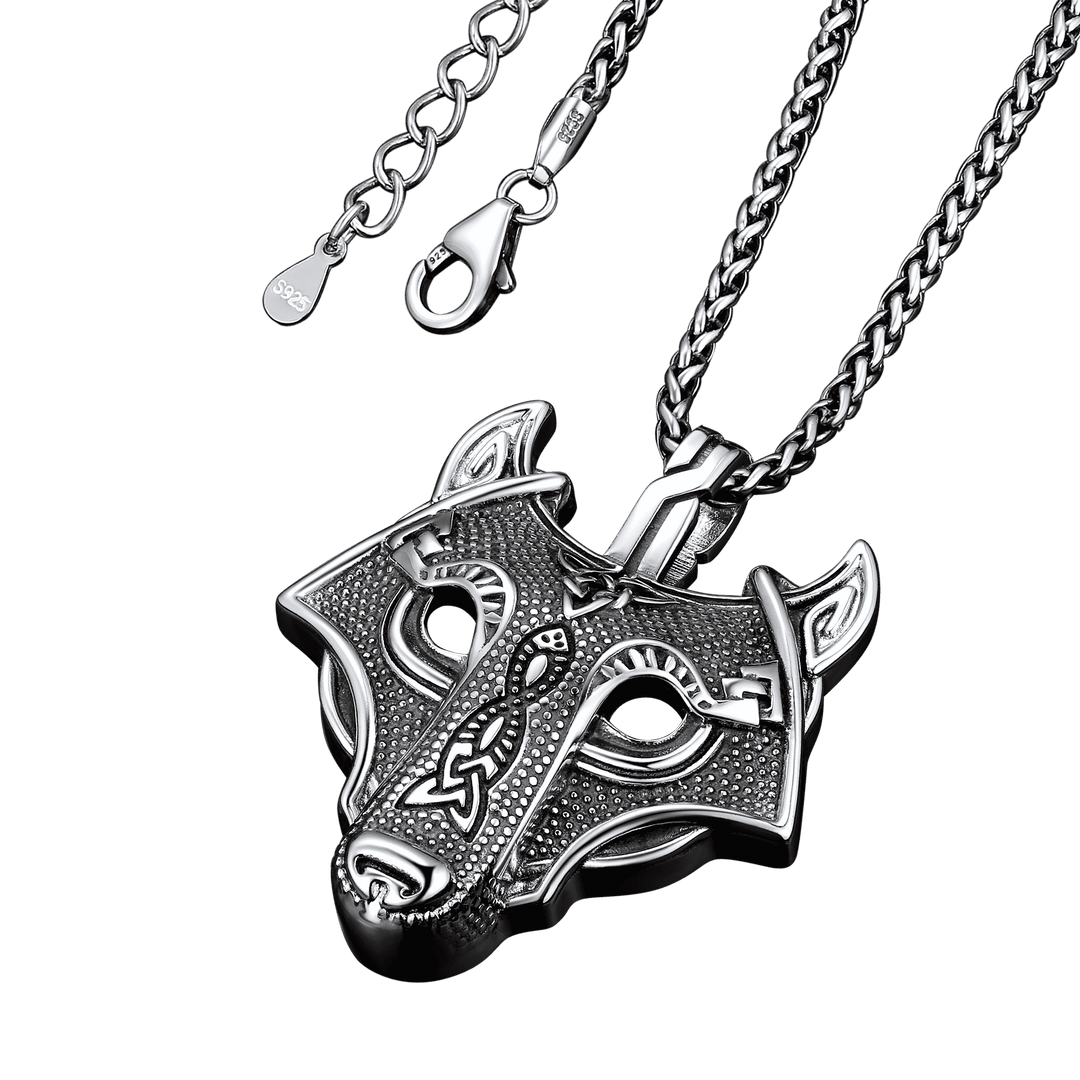 Norse Viking Celtic Wolf Necklace Amulet Jewelry For Men