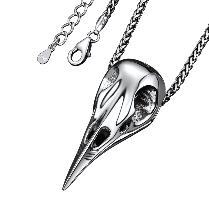 Viking Raven Skull Necklace For Men