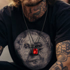 Engraved Crystal Dog Tag Necklace with Viking Runes For Men 2