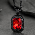 Engraved Crystal Dog Tag Necklace with Viking Runes For Men 8