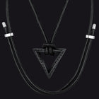 Viking Rune Mobius Triangle Pendant Necklace with Leather Chain 1