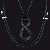 Viking Mobius Infinity Necklace Adjustable Leather Chain for Men