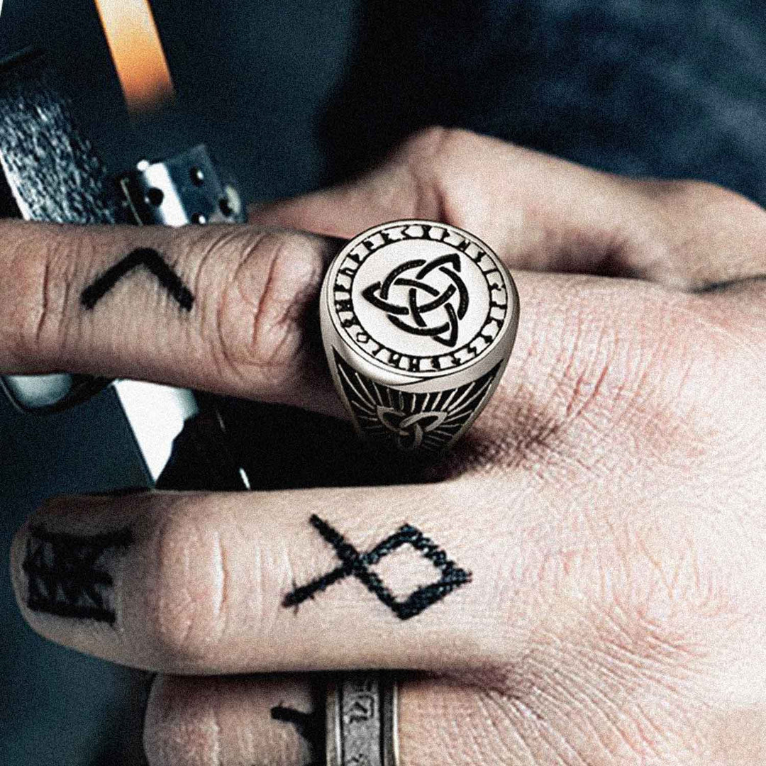 Flash Sale Viking Celtic Knot Signet Ring for Men