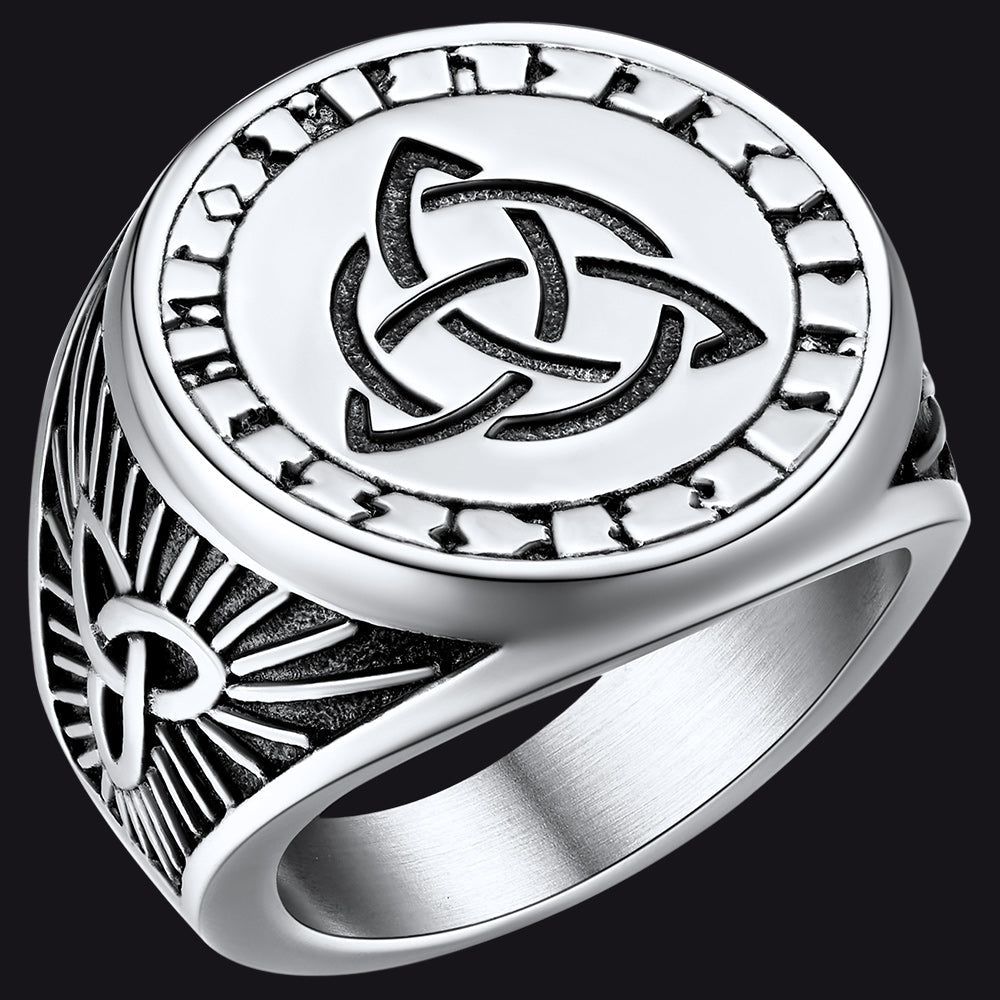 Flash Sale Viking Celtic Knot Signet Ring for Men
