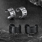 Norse Viking Runes Ear Cuff Earrings for Men in Sterling Silver 5