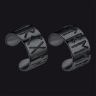 Norse Viking Runes Ear Cuff Earrings for Men in Sterling Silver 1