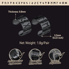 Norse Viking Runes Ear Cuff Earrings for Men in Sterling Silver 8