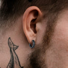 Norse Viking Runes Huggie Hoop Earrings in Sterling Silver 2