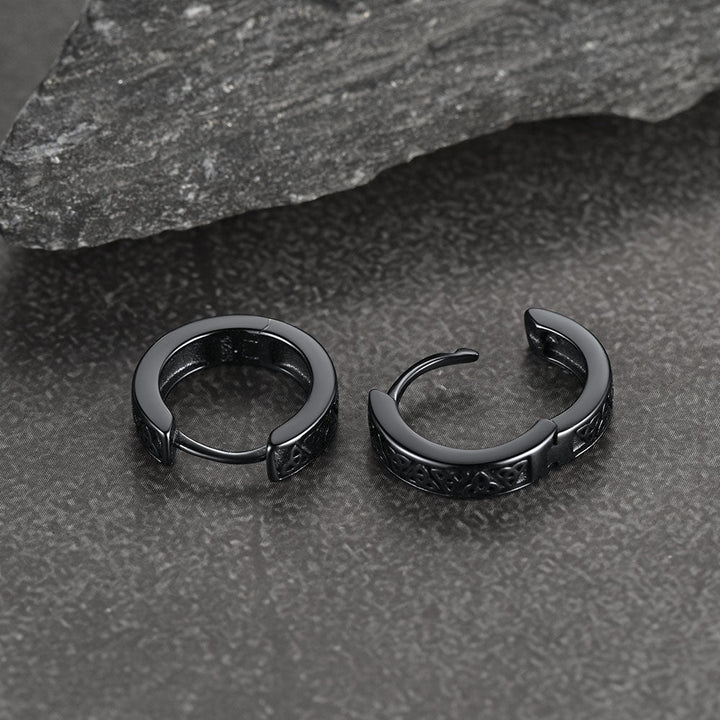 Sterling Silver Celtic Knot Huggie Hoop Earrings for Men