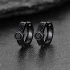 Black Onyx Celtic Knot Huggie Hoop Earrings for Men 5