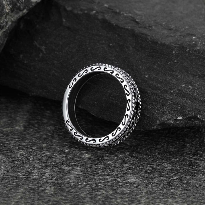 Sterling Silver Black Onyx Celtic Ring for Men